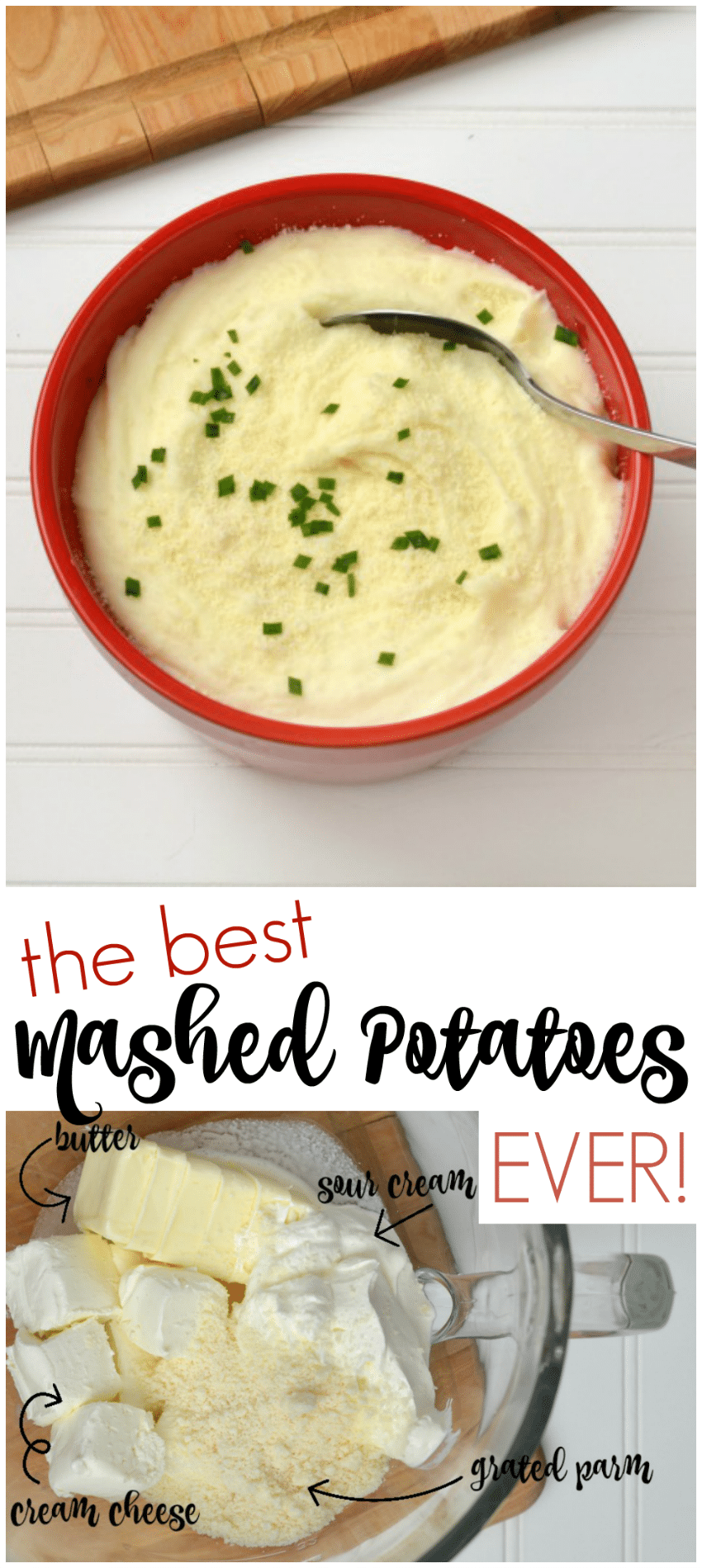 Mashed potatoes recipe with lots of creamy goodness! These are ALWAYS a crowd pleaser!