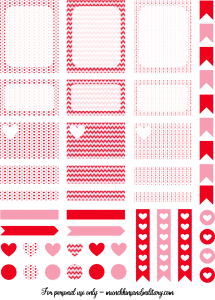 Valentines Erin Condren Life Planner Free Printable Stickers - Cricut & Silhouette