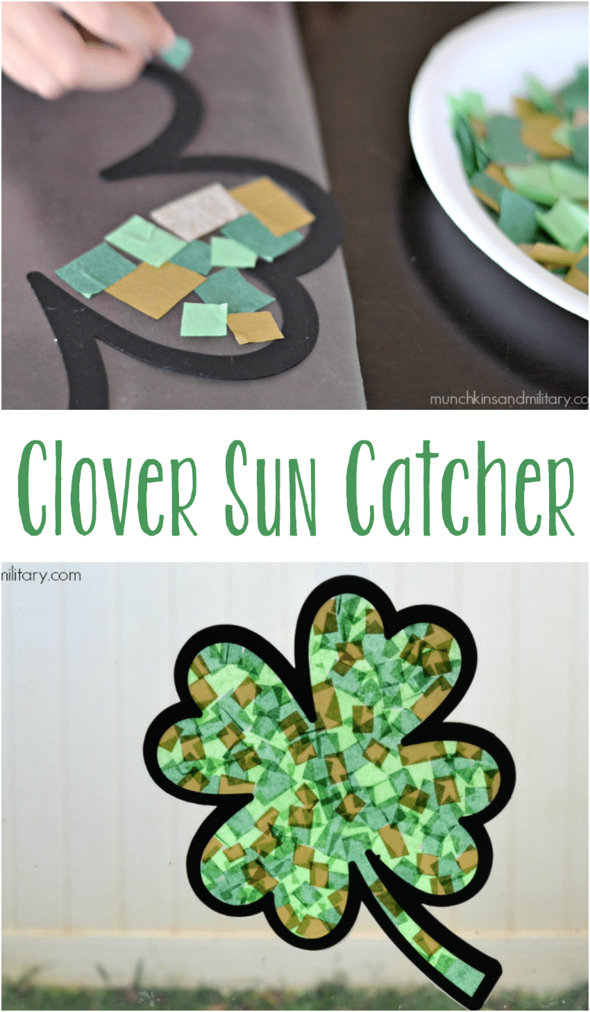 Four Leaf Clover Sun Catcher - Easy St. Patrick's Day craft for kids!