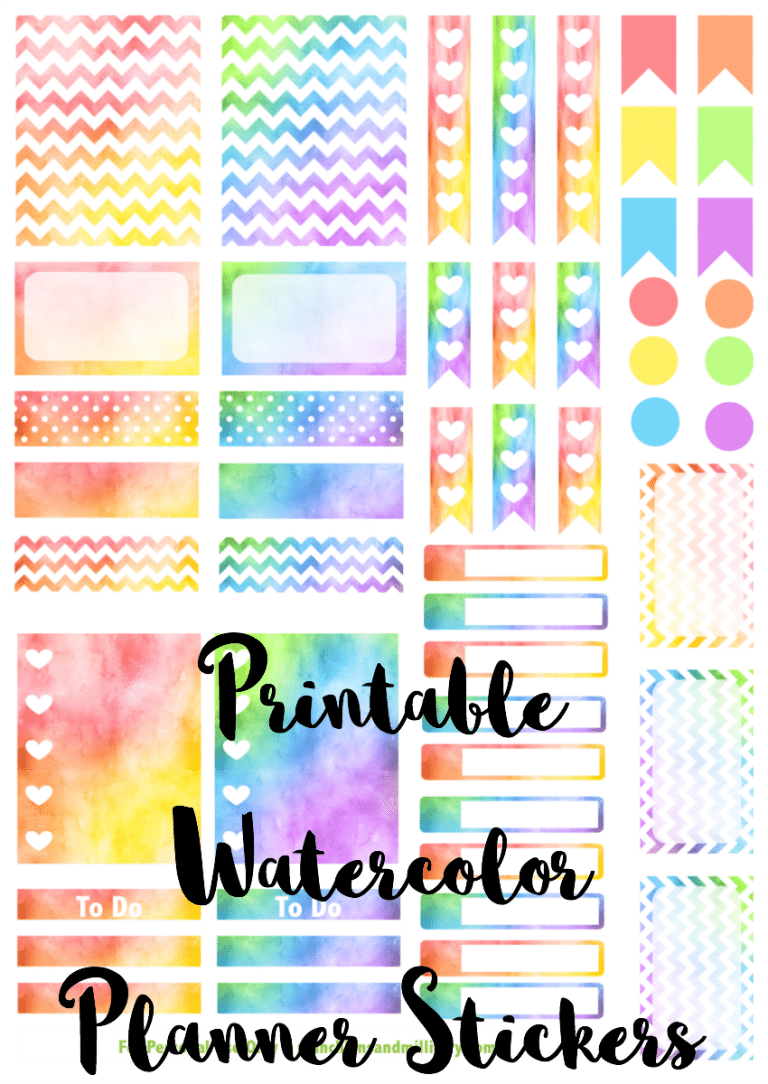 Printable Watercolor Planner Stickers