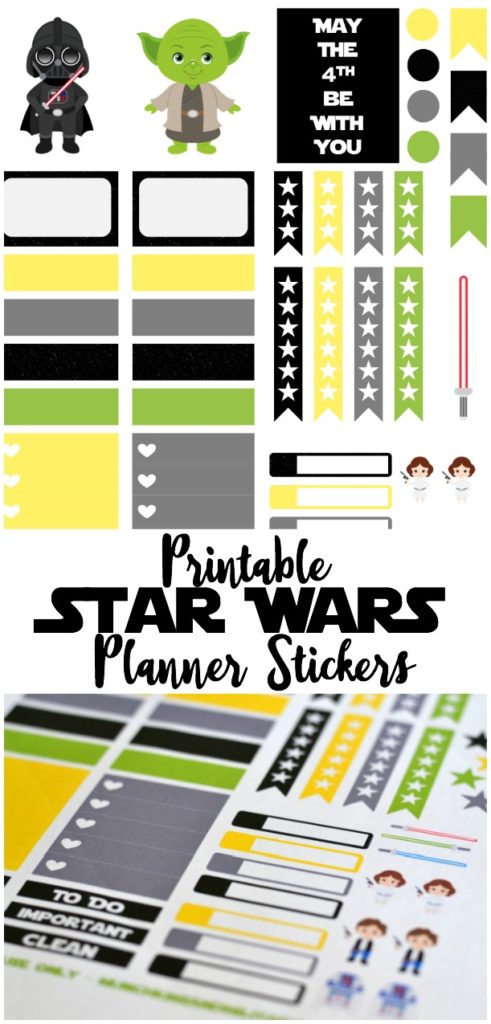 Free Star Wars themed printable planner stickers for your Erin Condren Life Planner