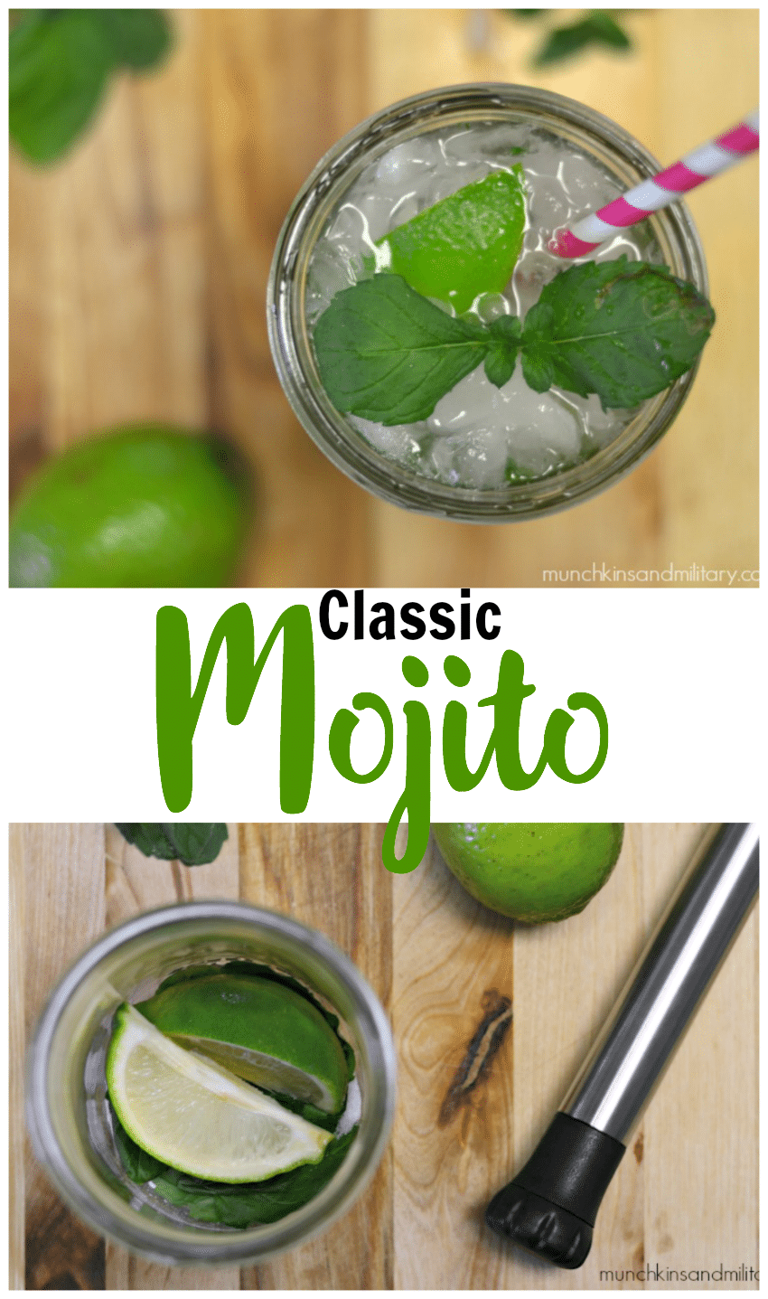Sugar, mint, and lime muddled together then topped with rum and club soda create the perfect crisp and refreshing Mojito!