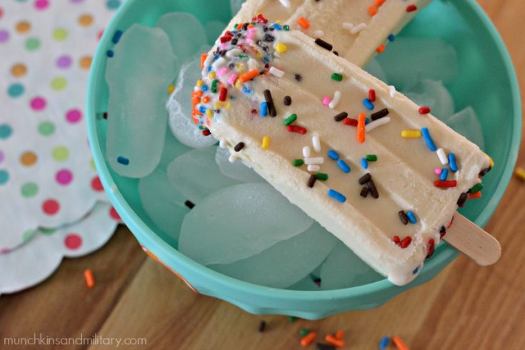 Cake Batter Ice Cream Freezer Pops