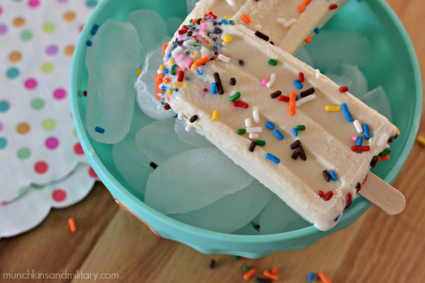 Cake Batter Ice Cream Freezer Pops