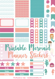 Printable Mermaid Stickers - Three Little Ferns - Family Lifestyle Blog