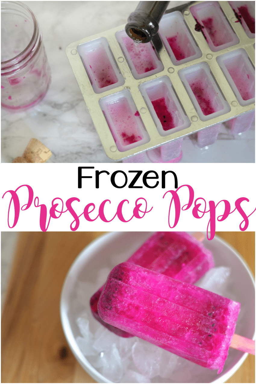 Bright pink frozen prosecco pops! The perfect boozy treat for a hot day!