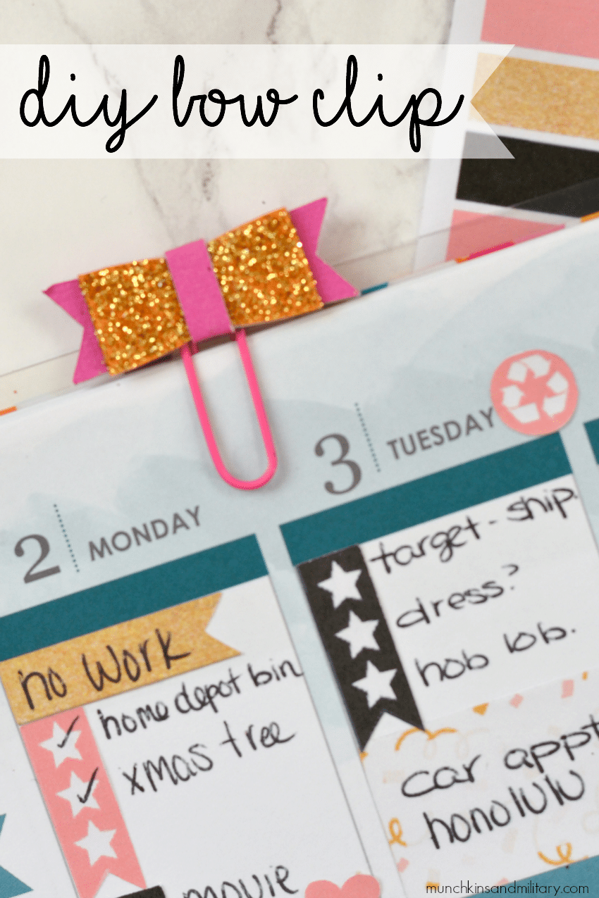Easy DIY bow clip for your planner - printable template included!