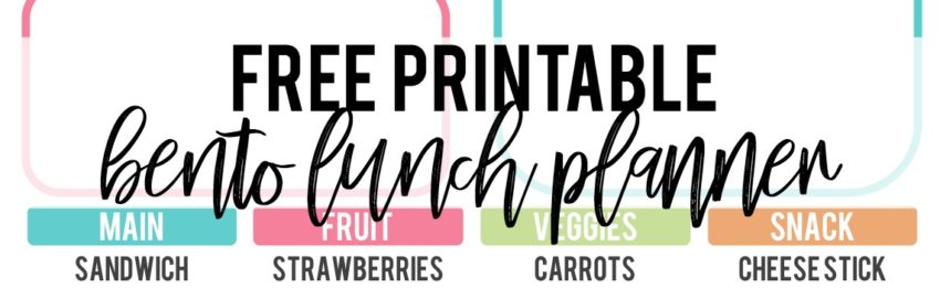 Free printable bento lunch planner banner