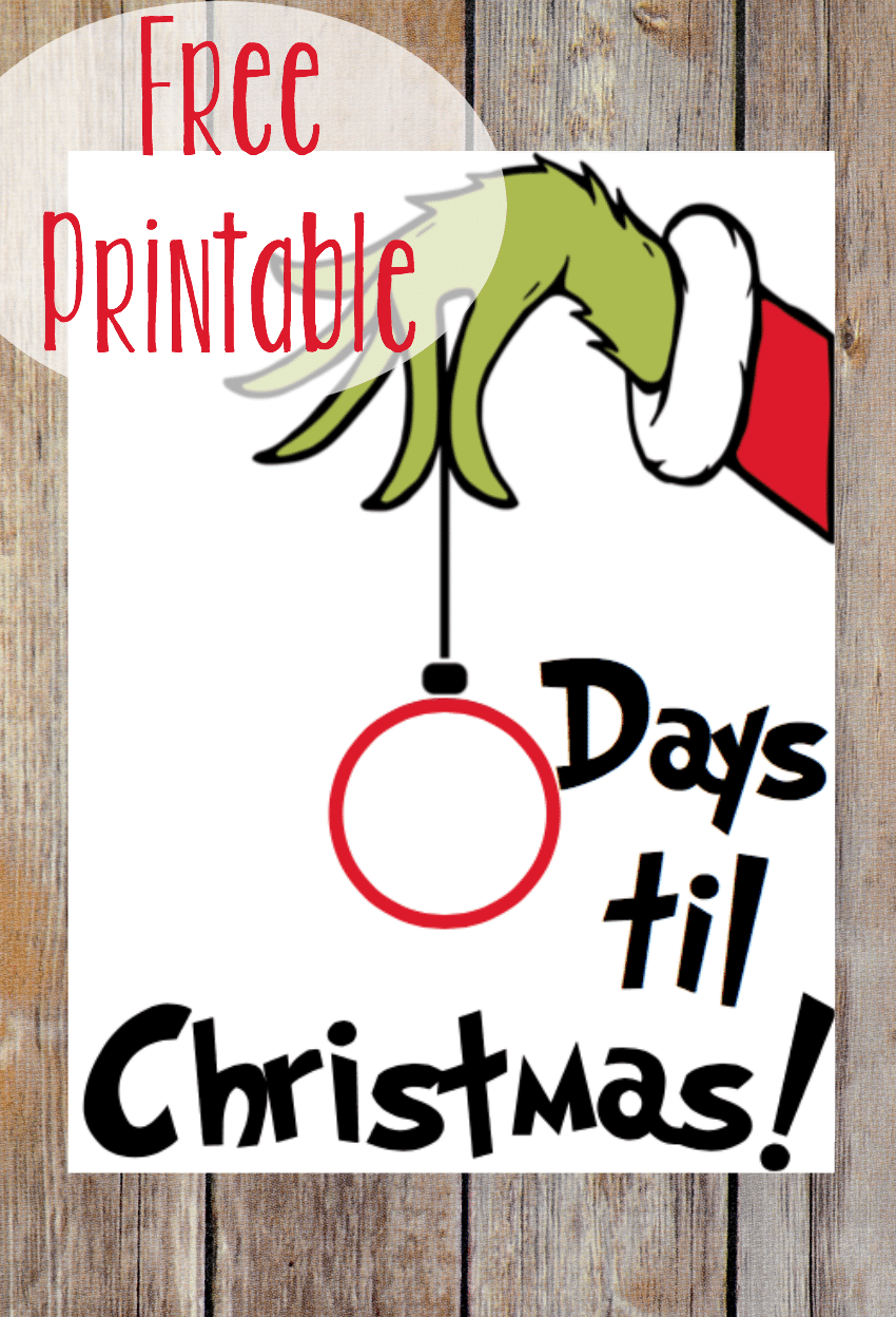 Countdown to Christmas + Grinch Printable - Three Little Ferns - Family