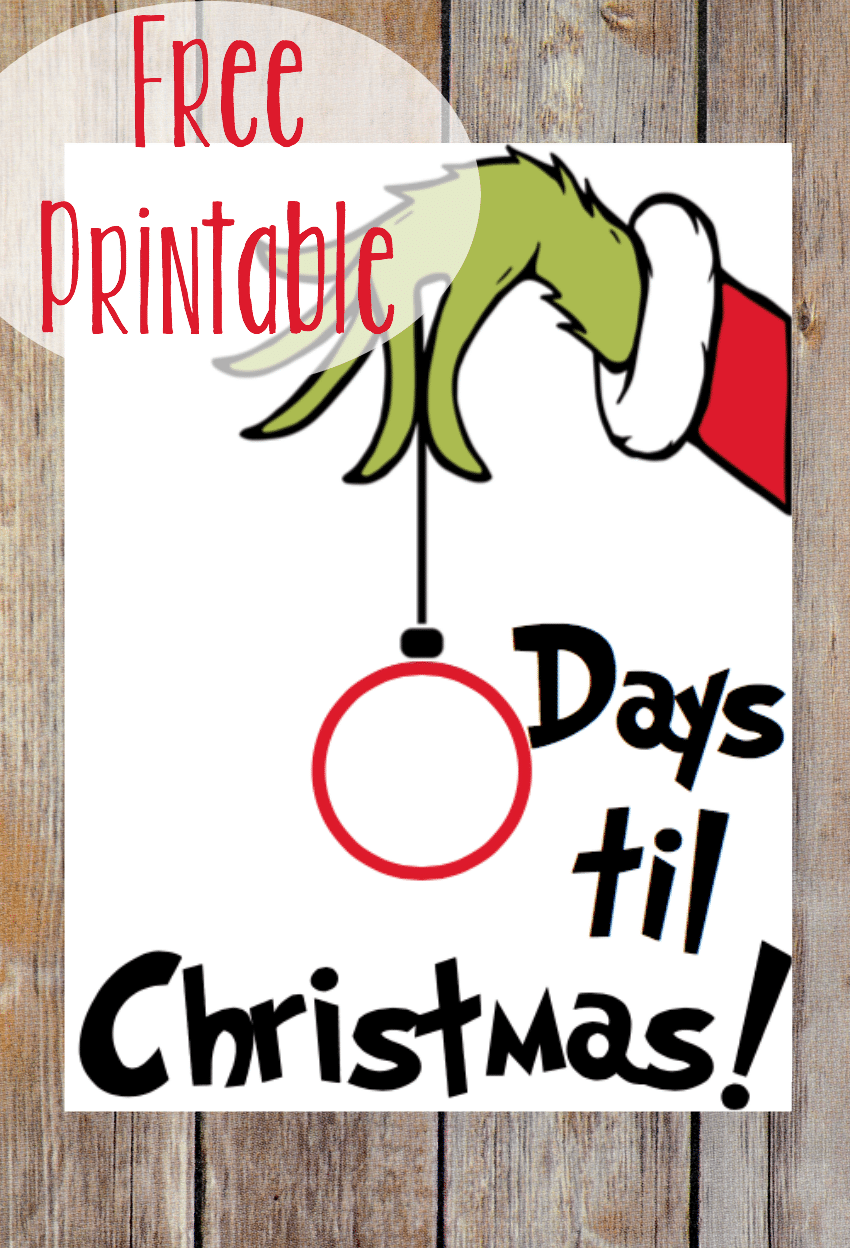 Countdown To Christmas Grinch Printable Three Little Ferns Family Lifestyle Blog