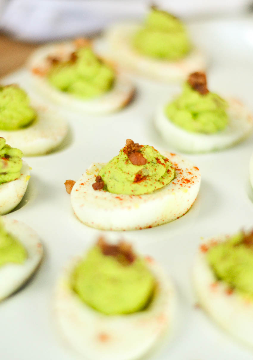 Avocado & bacon deviled eggs + tips for getting perfect hard boiled eggs every single time! 