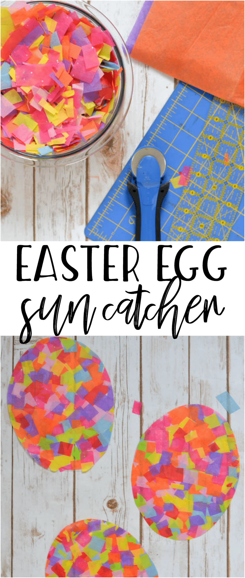 A fun and easy craft for all ages! Tissue paper Easter egg sun catchers! 