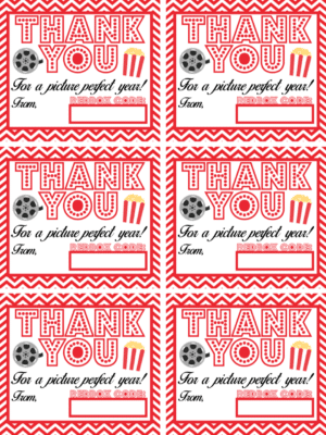 Printable Redbox Teacher Gift Tag