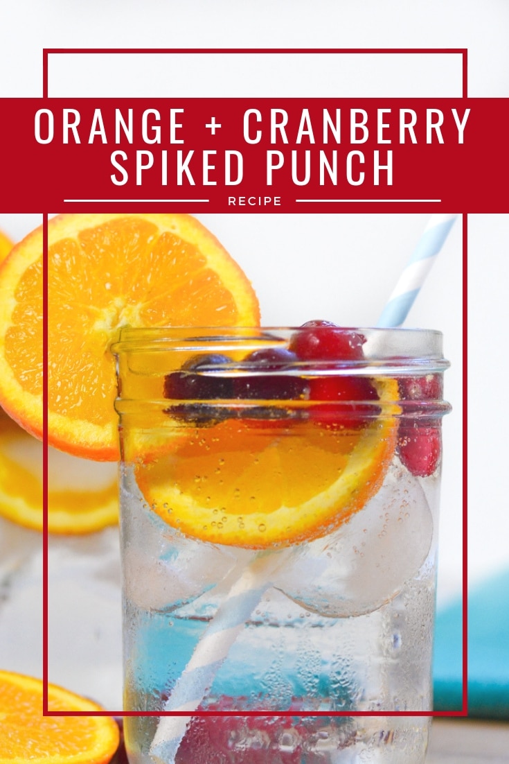 Orange and cranberry spiked punch - a cool refreshing drink, perfect for fall