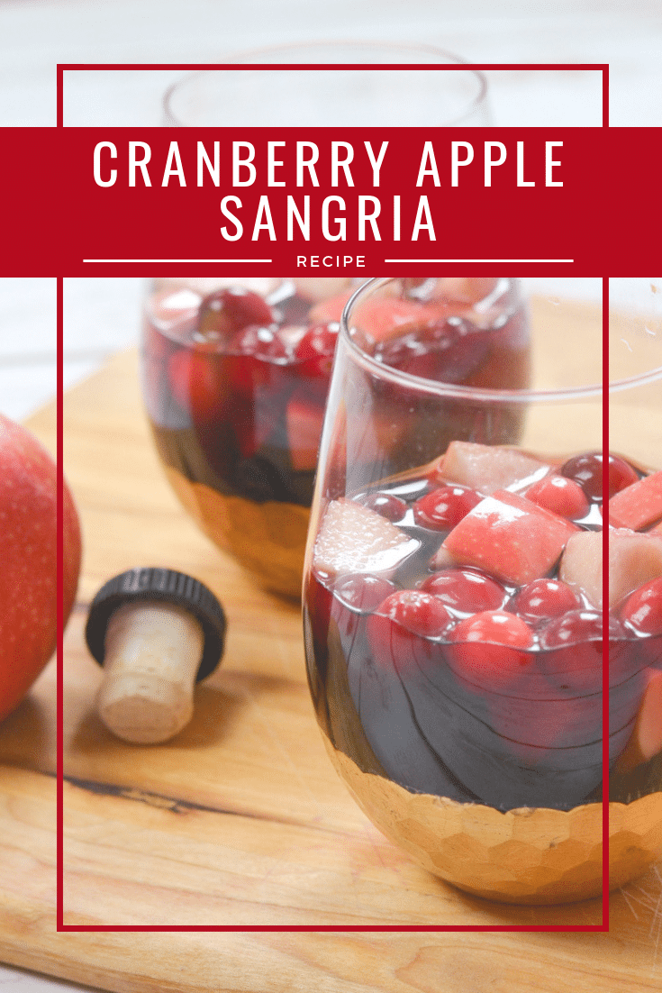 Planning on entertaining during the fall season? A pitcher of apple cranberry sangria is an easy to make big batch cocktail perfect for a crowd! It's a tasty sweet but kinda tart sangria that combines seasonal flavors and my favorite red wine!