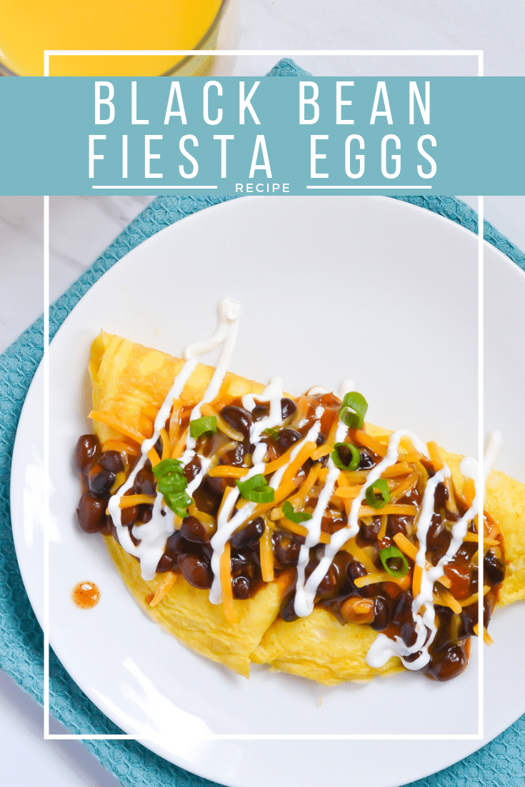 Black Bean Fiesta Eggs made by topping eggs with savory southwest beans!