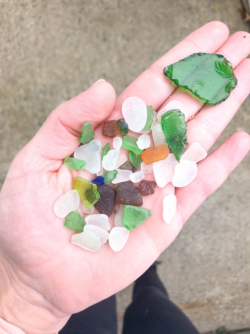 Handful of sea glass, from Fort Adams beach in Newport, RI