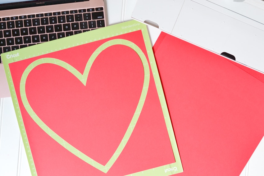 Rose Gold MacBook and Cricut Explore Air Valentine's heart craft project
