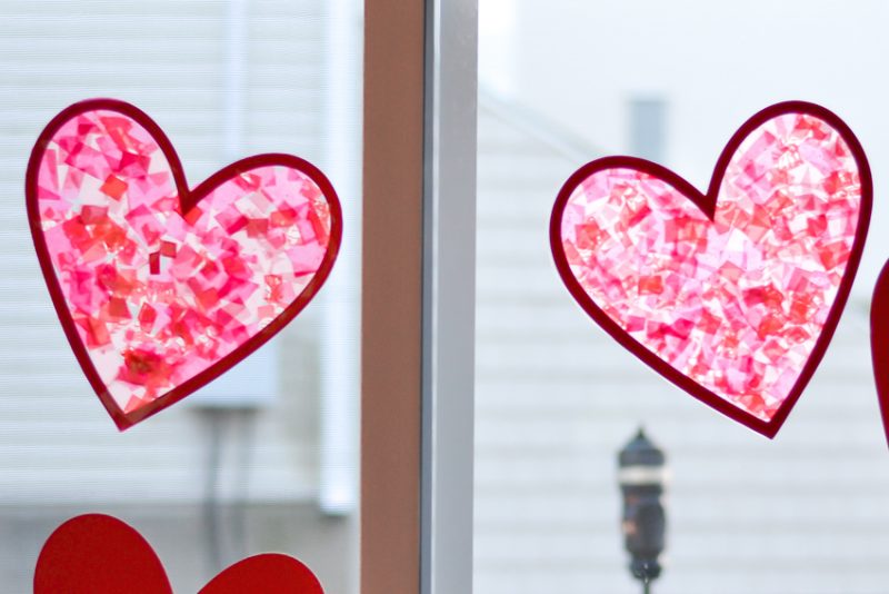 Valentine's Heart Sun Catcher Craft - Three Little Ferns - Family