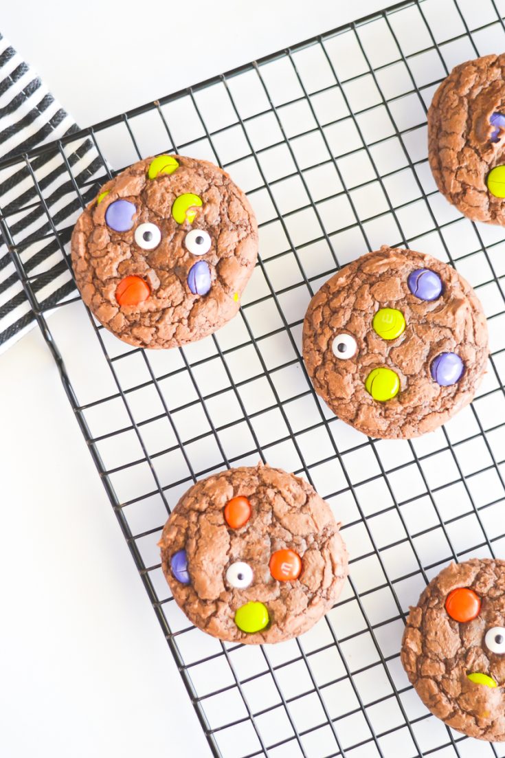 Easy Brownie Mix Halloween Monster Cookies