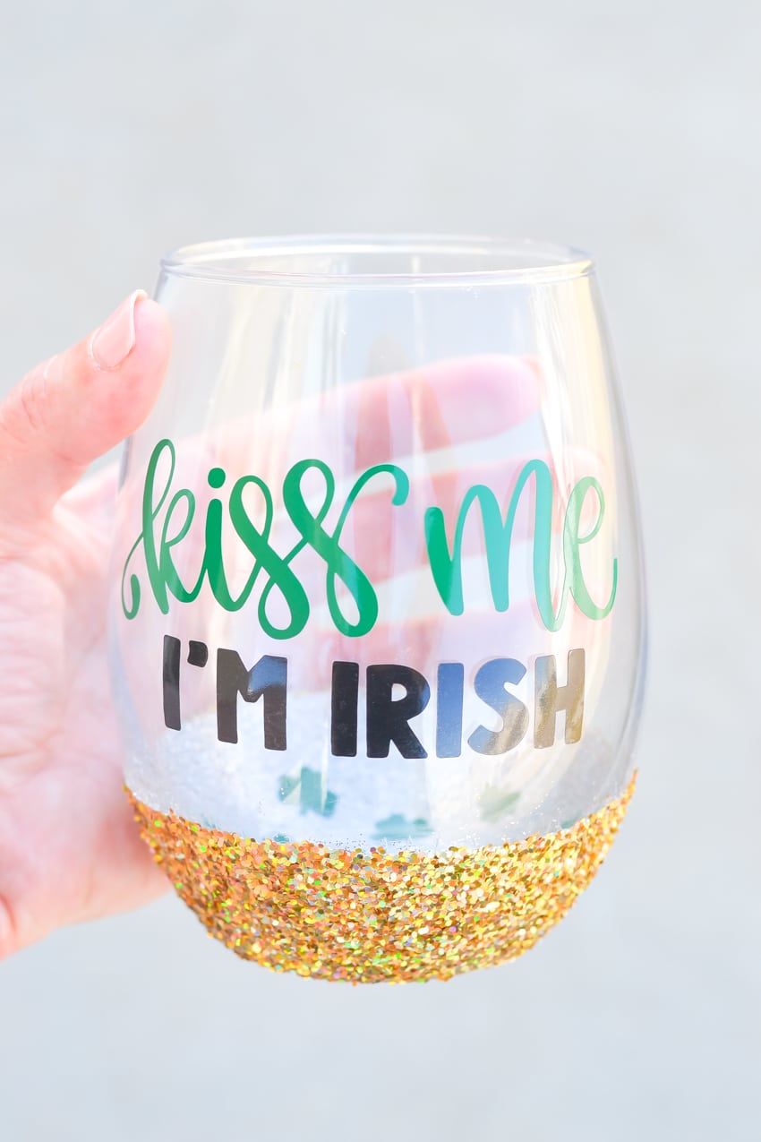 Always time for wine  Glitter glass