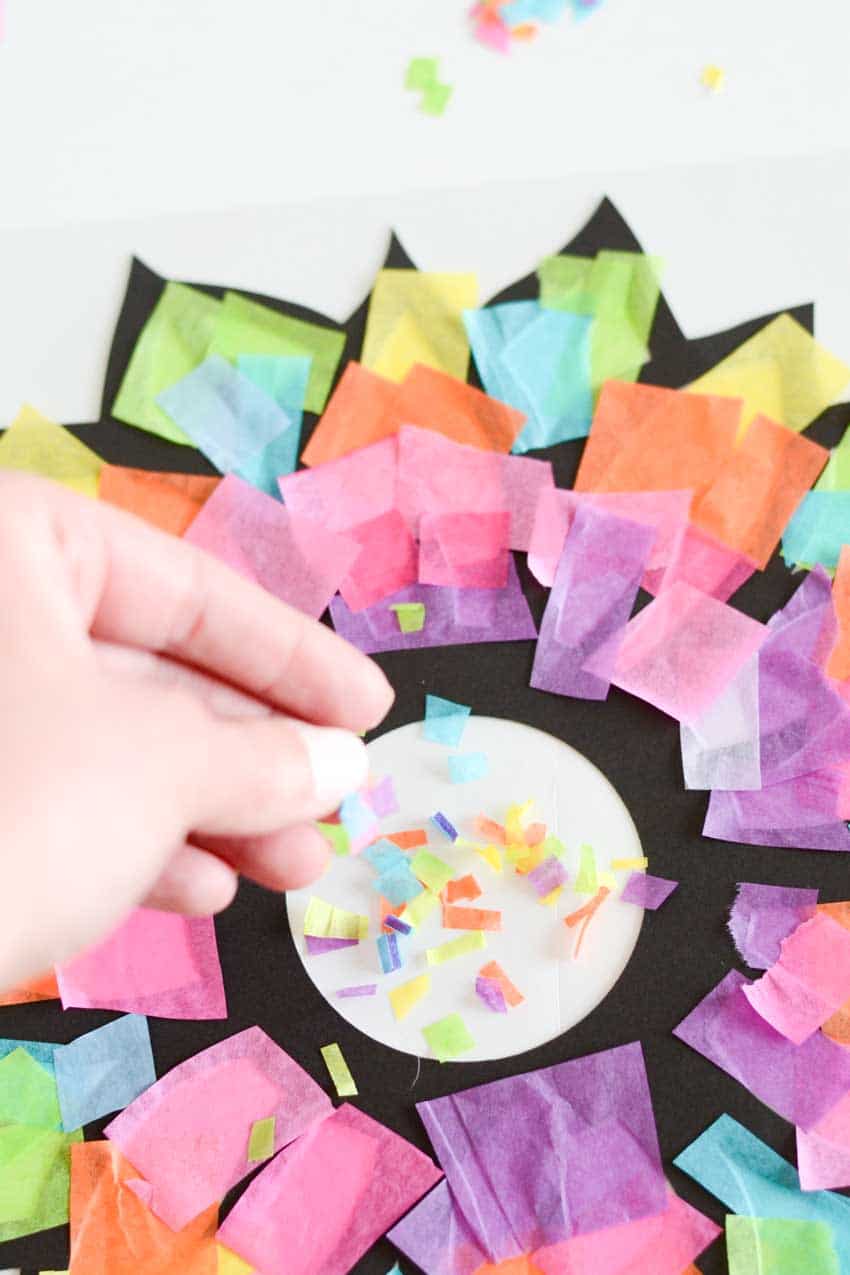 Tissue Paper Stained Glass Flower Craft - Three Little Ferns - Family  Lifestyle Blog