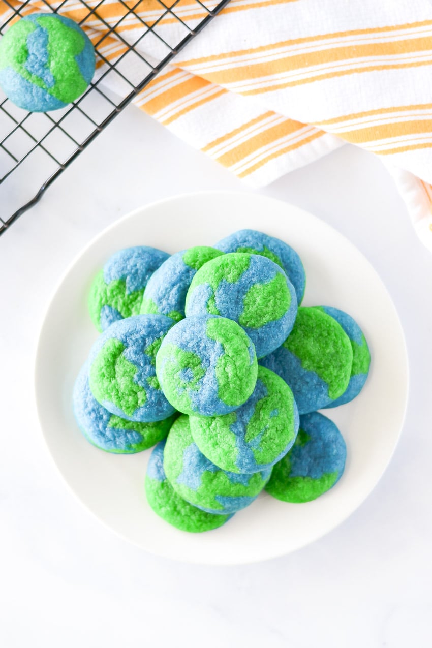 Stack of sugar cookies that look like the Earth