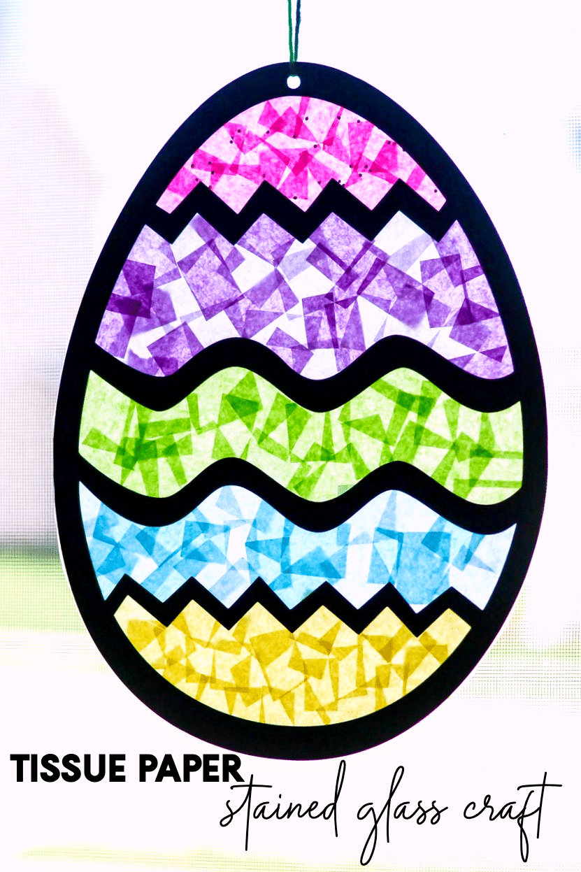 Easter Egg Tissue Paper Stained Glass Craft