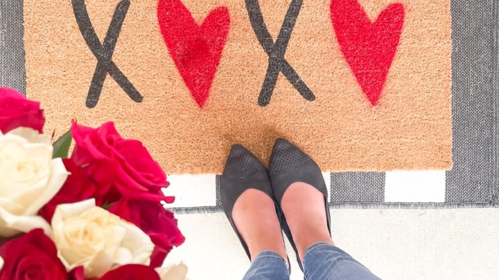 Whaline Valentine Doormat Conversation Heart Floor Mat Non
