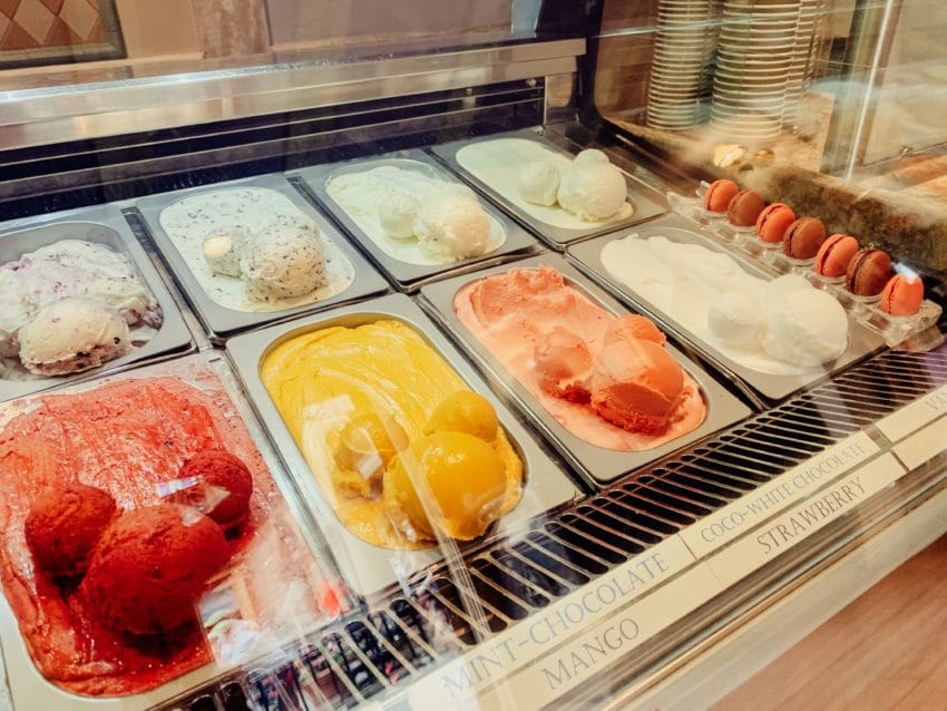 Scoops of mickey-shaped ice cream at disney world