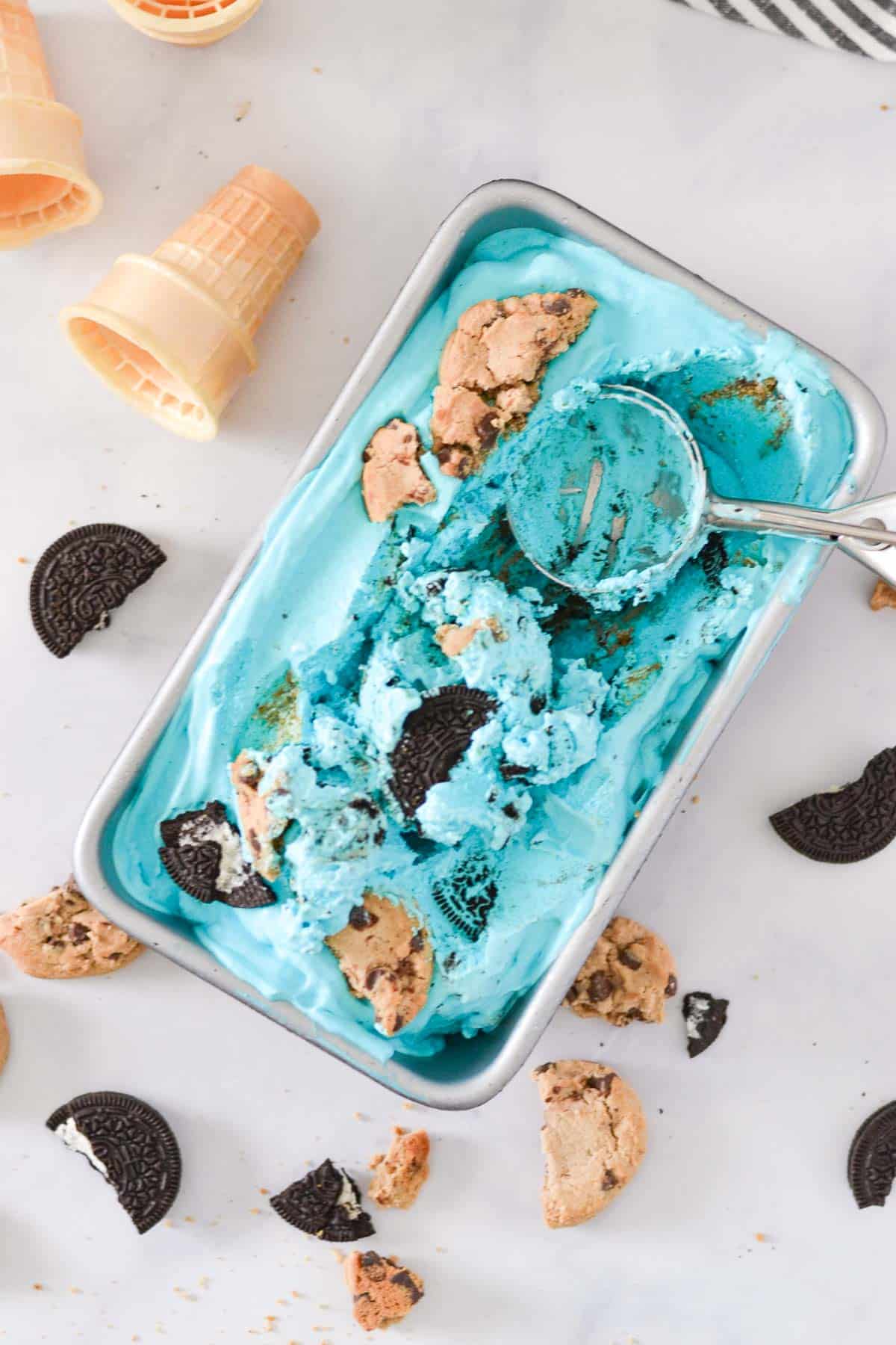 Homemade Cookie Monster Ice Cream